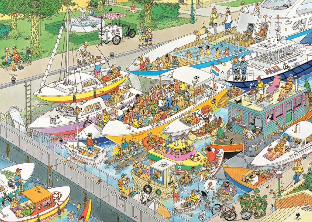 Jan van Haasteren - De Sluizen - 1000 stukjes puzzel - Legpuzzel — afbeelding 3