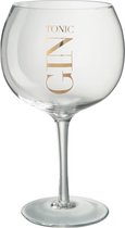 J-line Drinkglas Gin Tonic Transparant/Goud set van 6