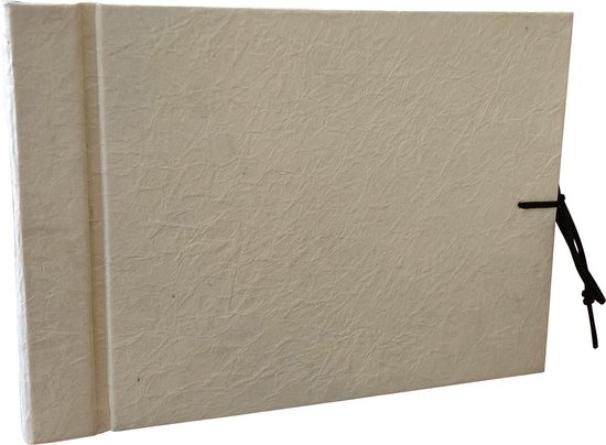 saai uitlaat Verrijking Fotoalbum met ivoorkleurig leer-papier aan de buitenkant, 18x25cm, met  pergamijn | bol.com