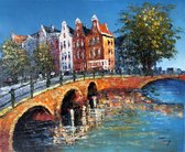 City scene Amsterdam, canal and bridges 30x40CM/12x16INCH