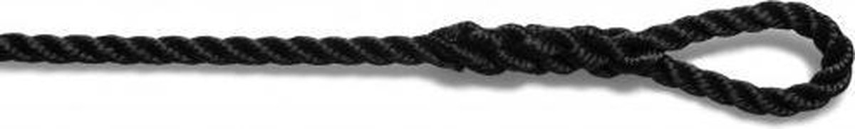 4x Fenderlijn zwart - Fender-Stootwil -1,5 mtr x 8mm met lus.