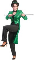Funny Fashion - Jaren 20 Danseressen Kostuum - Frackjas Groen Vrouw - Groen - Maat 44-46 - Carnavalskleding - Verkleedkleding