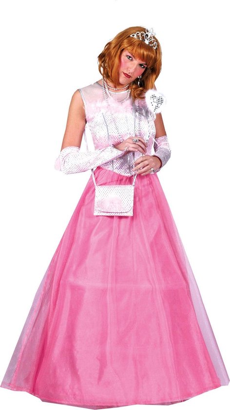 Funny Fashion - Koning Prins & Adel Kostuum - Romy Duitse Prinses - Vrouw - Roze - Maat 44-46 - Carnavalskleding - Verkleedkleding