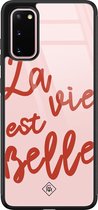 Samsung S20 hoesje glass - La vie est belle | Samsung Galaxy S20 case | Hardcase backcover zwart