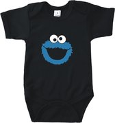 Rompertjes baby met tekst - Koekiemonster Sesamstraat - Romper zwart - Maat 50/56