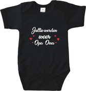 Rompertjes baby met tekst - Jullie worden weer opa & oma - Romper zwart - Maat 50/56