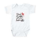 Rompertjes baby met tekst - Dear Santa, I don't have to be good because I am Cute - Romper wit - Maat 50/56