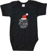 Go Mama® Baby Cadeau - Kerst cadeau - Rompertjes Baby met tekst - That's it! I'm calling Santa! - Katoen - Zwart - Maat 74/80 - Korte mouw
