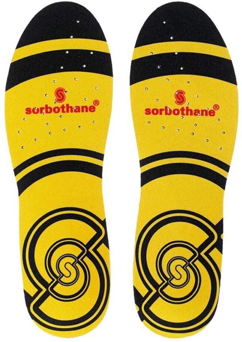 Sorbothane® Double Strike schokabsorberende inlegzolen : maat 45-47