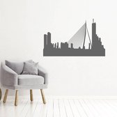 Muursticker Rotterdam - Donkergrijs - 120 x 74 cm - woonkamer steden alle