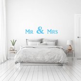 Muursticker Mr & Mrs - Lichtblauw - 80 x 18 cm - slaapkamer