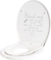 Houd Mij Fris En Clean -  Zilver -  25 x 30 cm  -  nederlandse teksten  toilet  alle - Muursticker4Sale