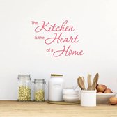 Muursticker The Kitchen Is The Heart Of A Home - Roze - 80 x 56 cm - keuken alle