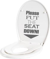 Please Put The Seat Down -  Donkergrijs -  11 x 20 cm  -  toilet  alle - Muursticker4Sale