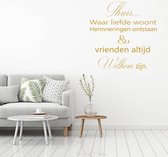 Muursticker Thuis Waar Liefde Woont -  Goud -  80 x 80 cm  -  woonkamer  nederlandse teksten  alle - Muursticker4Sale