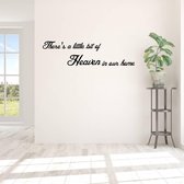Muursticker There's A Little Bit Of Heaven In Our Home - Geel - 120 x 32 cm - woonkamer engelse teksten