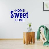 Muursticker Home Sweet Home -  Donkerblauw -  100 x 68 cm  -  woonkamer  engelse teksten  alle - Muursticker4Sale