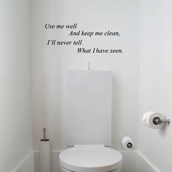 muziek Symmetrie Mam Use Me Well Toilet - Zwart - 120 x 45 cm - toilet engelse teksten | bol.com