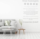 Muursticker Onze Huisregels (hond) -  Zilver -  80 x 98 cm  -  nederlandse teksten  woonkamer raam en deurstickers - honden  alle - Muursticker4Sale