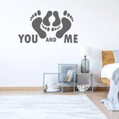 Muursticker You And Me -  Donkergrijs -  160 x 88 cm  -  engelse teksten  slaapkamer  alle - Muursticker4Sale