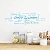 Muursticker Onze Keuken - Lichtblauw - 160 x 60 cm - keuken alle