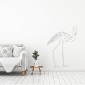 Muursticker Flamingo - Lichtgrijs - 56 x 80 cm - woonkamer baby en kinderkamer dieren