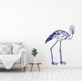 Muursticker Flamingo - Donkerblauw - 56 x 80 cm - woonkamer baby en kinderkamer dieren