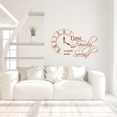 Muursticker Time Spent With Family Is Worth Every Second - Bruin - 80 x 50 cm - alle muurstickers woonkamer