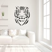 Muursticker Tijger - Zwart - 40 x 50 cm - slaapkamer  woonkamer dieren