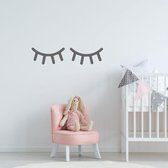 Muursticker Wimpers - Donkergrijs - 80 x 19 cm - baby en kinderkamer