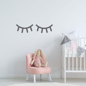 Muursticker Wimpers - Donkergrijs - 60 x 14 cm - baby en kinderkamer