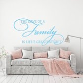 Muursticker The Love Of A Family Is Life's Greatest Gift -  Lichtblauw -  120 x 65 cm  -  alle muurstickers  woonkamer  engelse teksten - Muursticker4Sale