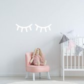 Muursticker Wimpers -  Wit -  30 x 7 cm  -  baby en kinderkamer  alle - Muursticker4Sale