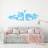 Muursticker Herten In Het Bos - Lichtblauw - 120 x 43 cm - baby en kinderkamer slaapkamer woonkamer dieren