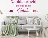Muursticker Dankbaarheid - Roze - 120 x 56 cm - nederlandse teksten woonkamer