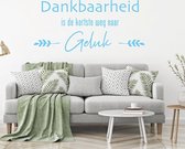 Muursticker Dankbaarheid -  Lichtblauw -  80 x 37 cm  -  alle muurstickers  nederlandse teksten  woonkamer - Muursticker4Sale