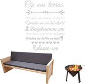 Muursticker Op Ons Terras -  Zilver -  60 x 76 cm  -  nederlandse teksten  tuin  alle - Muursticker4Sale