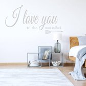 Muursticker I Love You To The Moon And Back - Zilver - 160 x 80 cm - slaapkamer alle