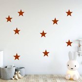 Muursticker Sterren -  Bruin -  12 x  (20 x 20 cm)  -  baby en kinderkamer  alle - Muursticker4Sale