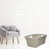 Muursticker Laundry Room -  Wit -  120 x 72 cm  -  engelse teksten  wasruimte  alle - Muursticker4Sale