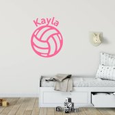 Muursticker Volleybal Met Naam -  Roze -  40 x 50 cm  -  baby en kinderkamer  naam stickers  alle - Muursticker4Sale