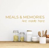 Muursticker Keuken Meals En Memories -  Goud -  120 x 20 cm  -  engelse teksten  keuken  alle - Muursticker4Sale