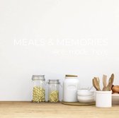 Muursticker Keuken Meals En Memories - Wit - 120 x 20 cm - engelse teksten keuken