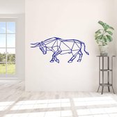 Muursticker Origami Stier - Donkerblauw - 80 x 35 cm - slaapkamer woonkamer origami alle