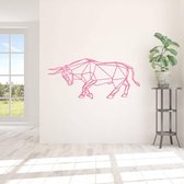 Muursticker Origami Stier - Roze - 80 x 35 cm - slaapkamer woonkamer origami alle