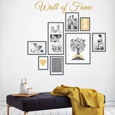 Muursticker Wall Of Fame -  Goud -  100 x 21 cm  -  woonkamer  engelse teksten  alle - Muursticker4Sale