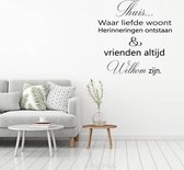 Muursticker Home Where Love Lives - Oranje - 40 x 40 cm - Salon Textes Néerlandais - Sticker mural