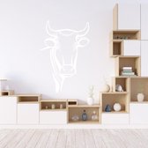 Muursticker Stier -  Wit -  55 x 80 cm  -  slaapkamer  woonkamer  alle muurstickers  dieren - Muursticker4Sale