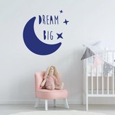 Muursticker Dream Big -  Donkerblauw -  110 x 110 cm  -  alle muurstickers  baby en kinderkamer  engelse teksten - Muursticker4Sale