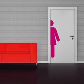 Toilet Sticker Vrouwen Wc - Roze - 20 x 80 cm - alle muurstickers toilet overige stickers - toilet